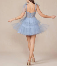 Nox Anabel - Short Sleeveless Tiered A-line Prom Dress