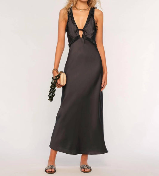 Heartloom - Arlington Ruffle Trim Silk Dress