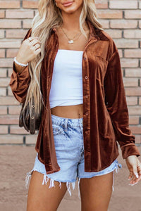 Pretty Bash - Velvet Buttoned Shirt