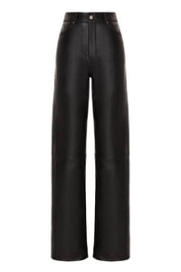 Astrid - Women's Faux Leather Straight Leg Pants