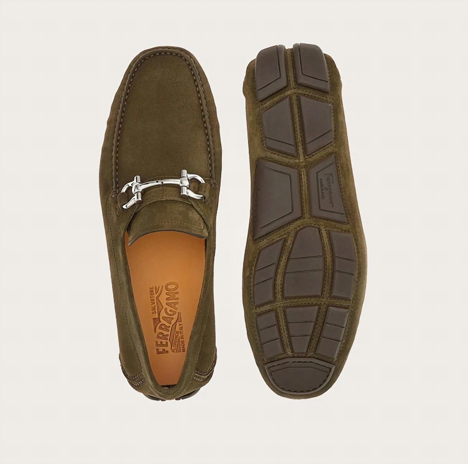 Salvatore Ferragamo - Men's Driver With Gancini Ornament Loafer