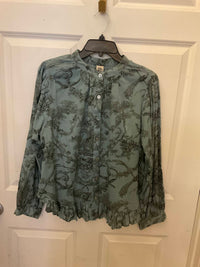 Ivy Jane - Toile ruffled hem shirt