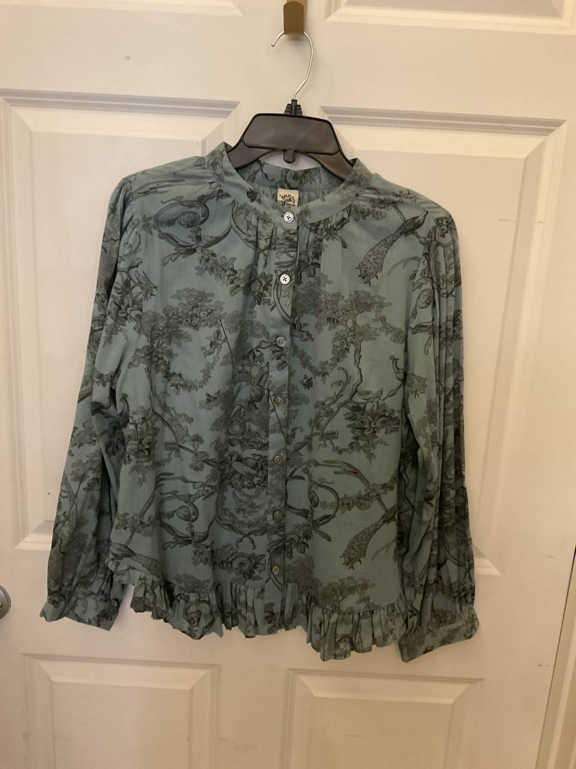 Ivy Jane - Toile ruffled hem shirt