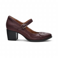 Aetrex Women's Sara Pump Heels in burgundy - women's heels - detail view