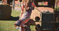 RO'S GARDEN Freya Midi Dress in orange - women's dress - alternate view