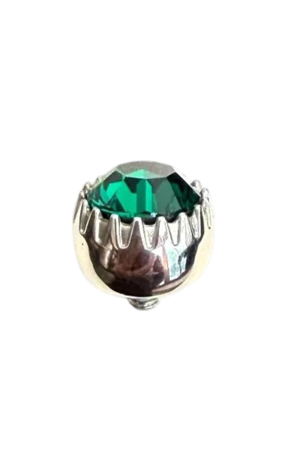 Qudo Women's London Big 10.5mm Jewelry Topper in emerald silver - women's jewelry