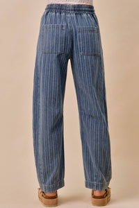 So Me - Stripe Barrel Denim Jeans