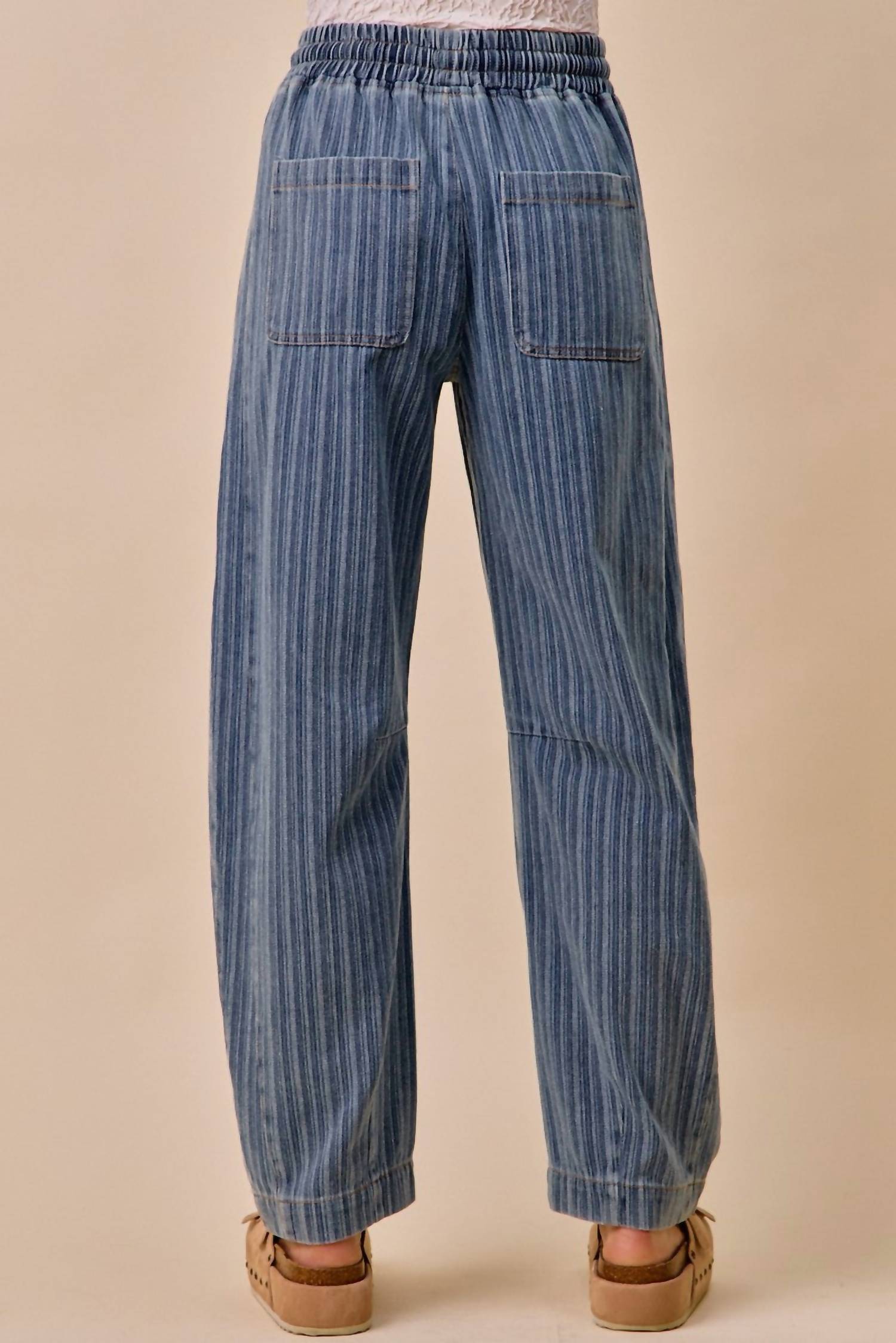So Me - Stripe Barrel Denim Jeans