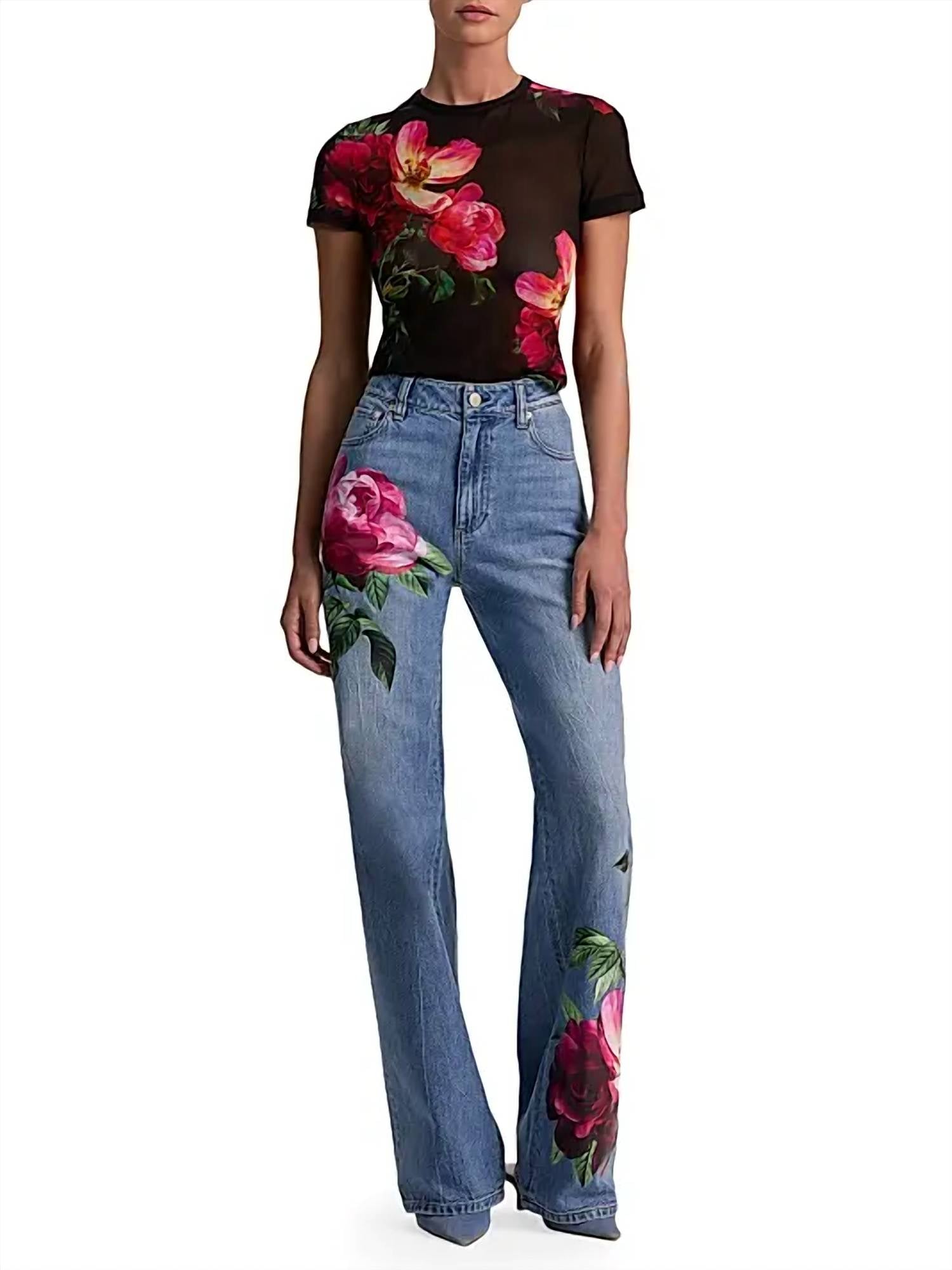 Alice + Olivia - Tess Floral Crewneck T-shirt