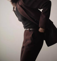 Vince - Metallic Ribbed High V-neck Sweater