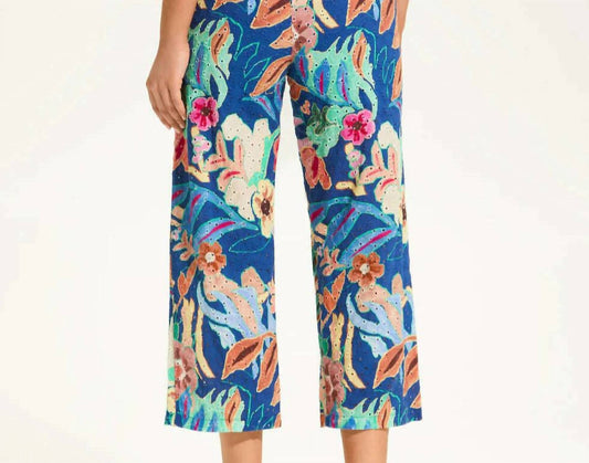 Fdj - Floral Mid Rise Wide Leg Pant