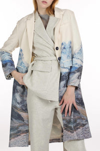 Beulahstyle - Nature Print Silk Blended Coat