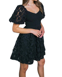 Flying Tomato - Brianna Puff Sleeve Mini Dress