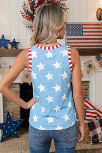 Shewin - Tie Dye Stars And Stripes Tank Top