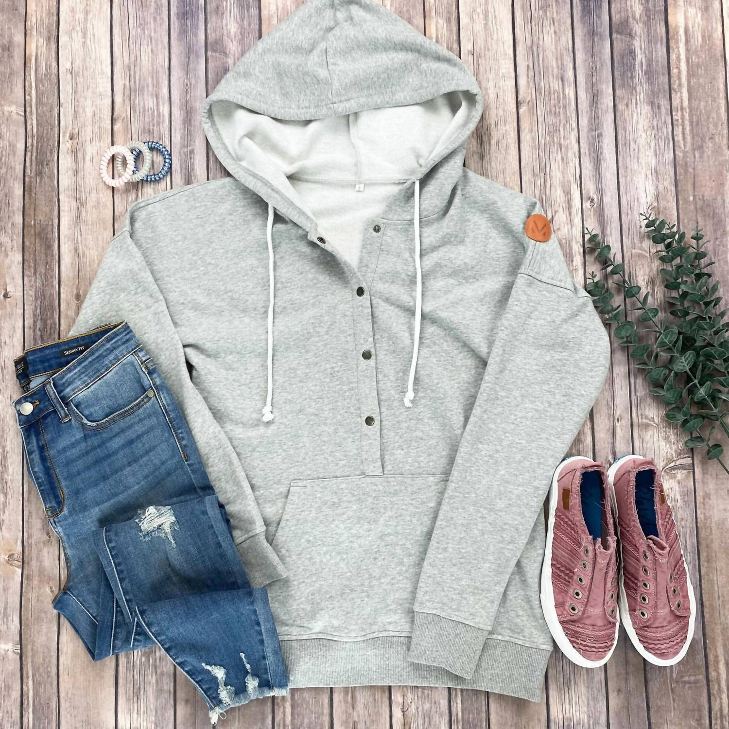 Michelle Mae - Hailey Button Snap Hoodie