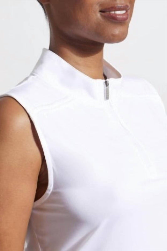 Tribal - Sleeveless Zip Mock Top