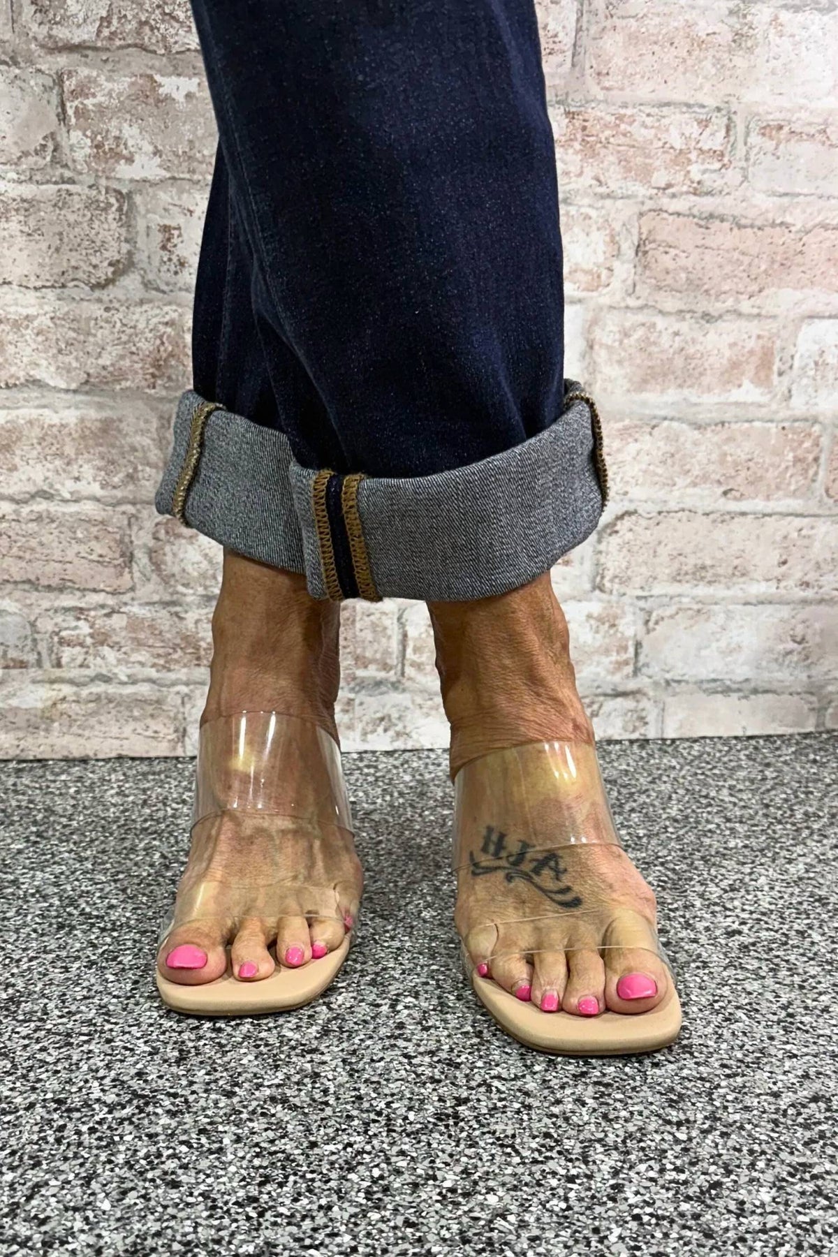 Oasis Society - Women's Transparent Strap Heel Sandal