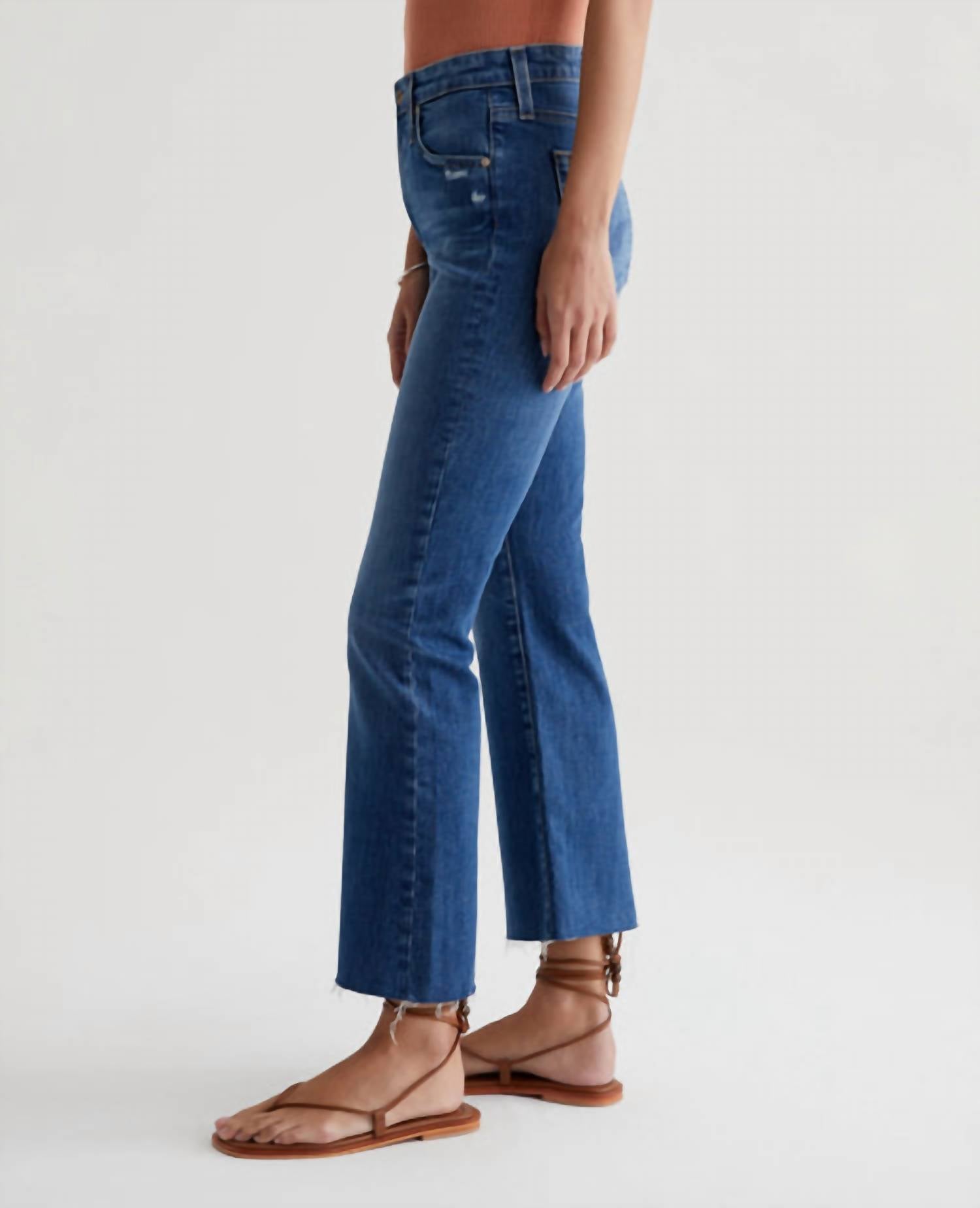 AG Jeans Farrah Boot Crop Jean in alibi destructed - women's jeans - view 4