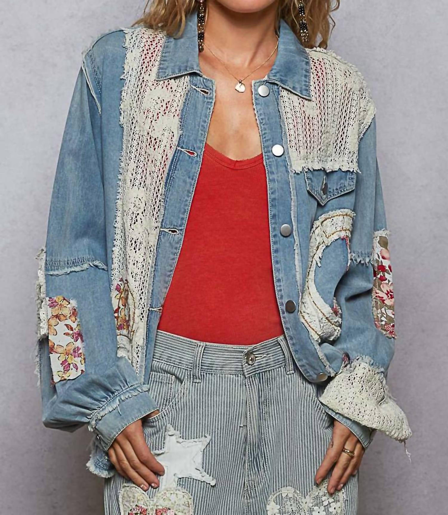 Pol - Denim Jacket With Patches