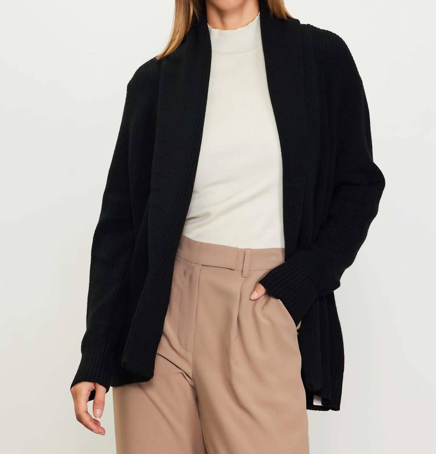 Skies Are Blue - Long Sleeve Shawl Collar Cardigan