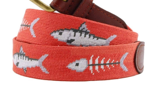 Smathers & Branson - Women's Bone Fish Needlepoint Belt