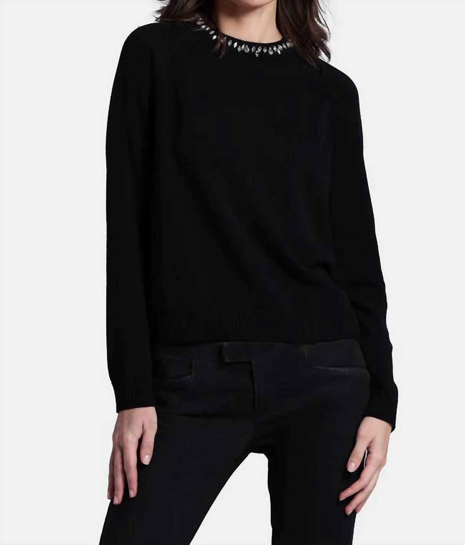 Minnie Rose - Cotton Cashmere Raglan Crew Jewel Neck Top