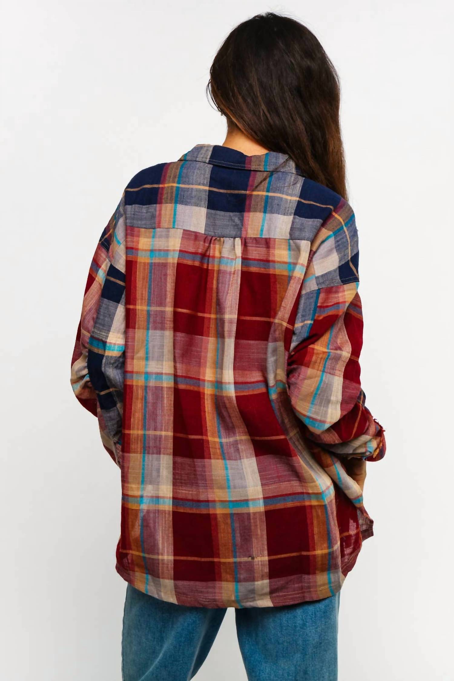 KORI Checkmate Colorblock Shirt in red - women's shirt - detail view