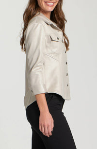 Apny - Faux Suede Shirt Jacket