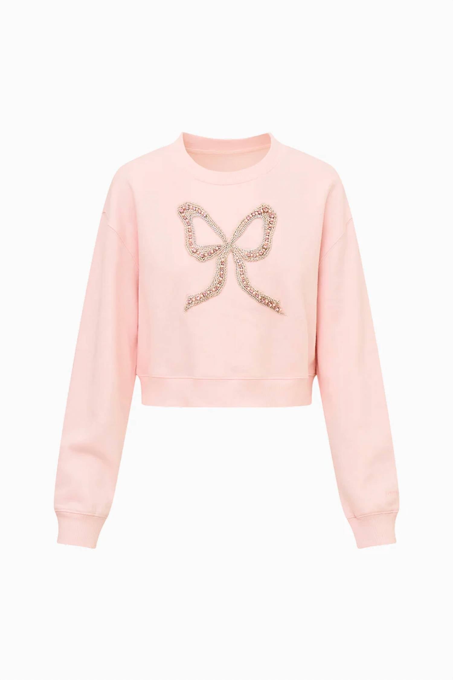 Loveshackfancy - Rylan Embellished Bow Fleece Pullover Sweater