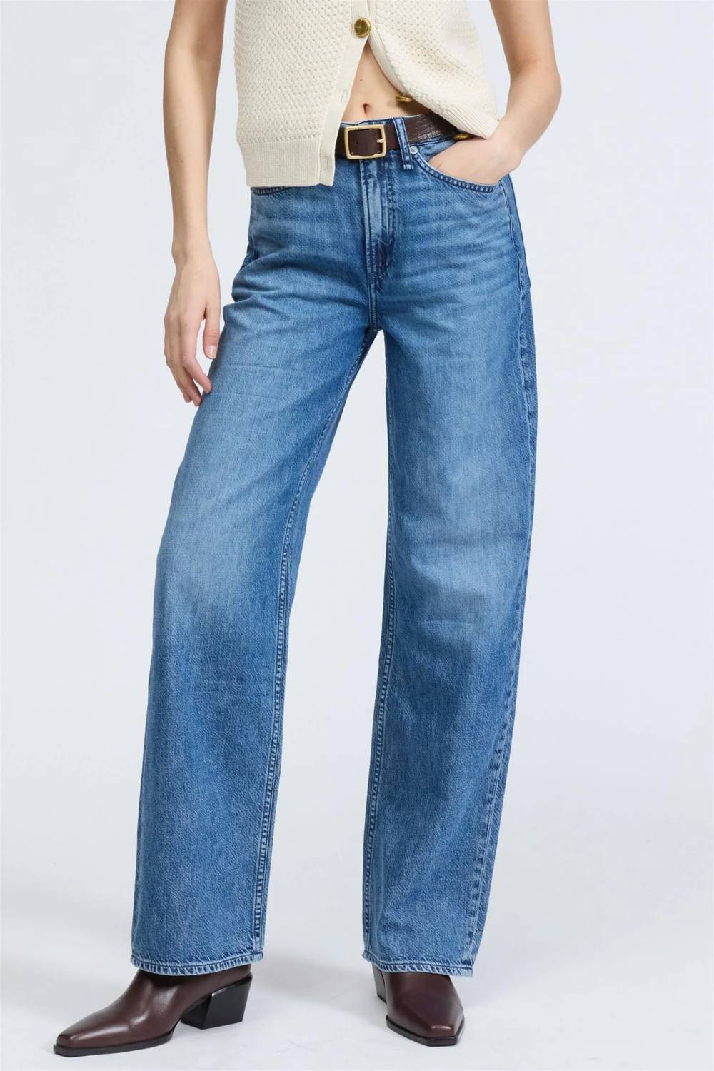 Rag & Bone - Featherweight Logan Wide Leg Jeans
