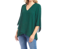 Karen Kane - Bracelet Sleeve Asymmetric Top - Petite