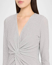 Prabal Gurung - Twist Front Long Sleeve Sparkle Dress