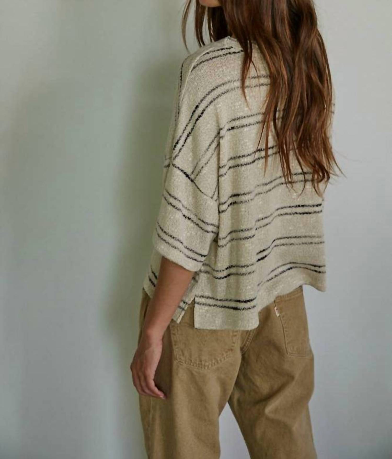 By Together The Tinley Top in natural black - women's t-shirt - alternate view