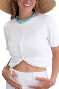 Kenny Flowers - Linen Cropped Top