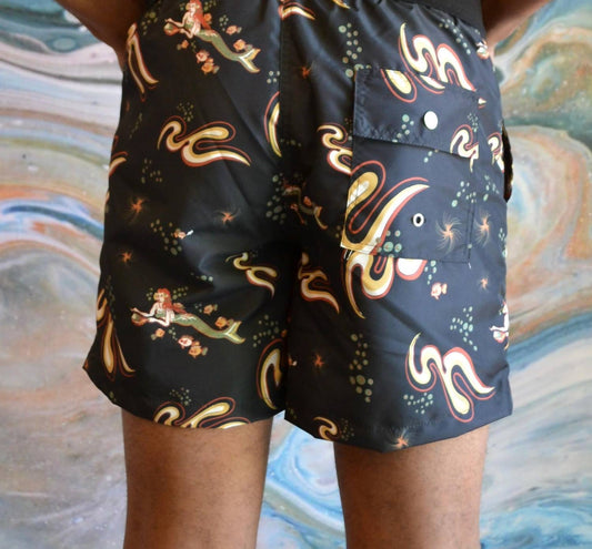 Bather - Patterned Swim Trunks