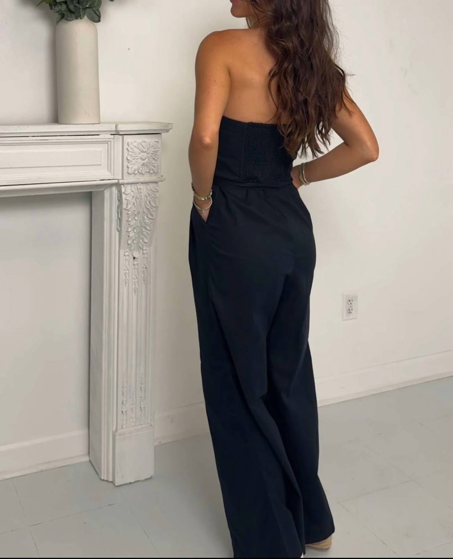 Dress Forum - Strapless Wide Leg Jumpsuit