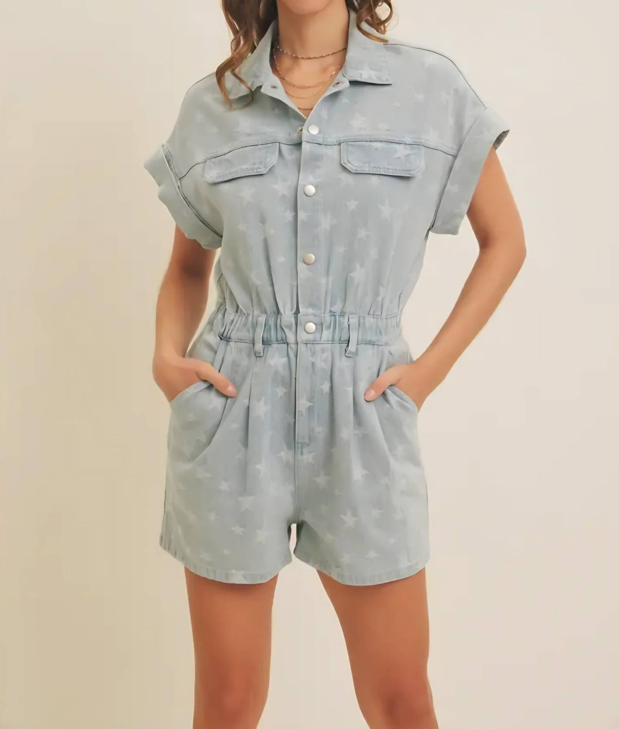 In February - Denim Star Romper