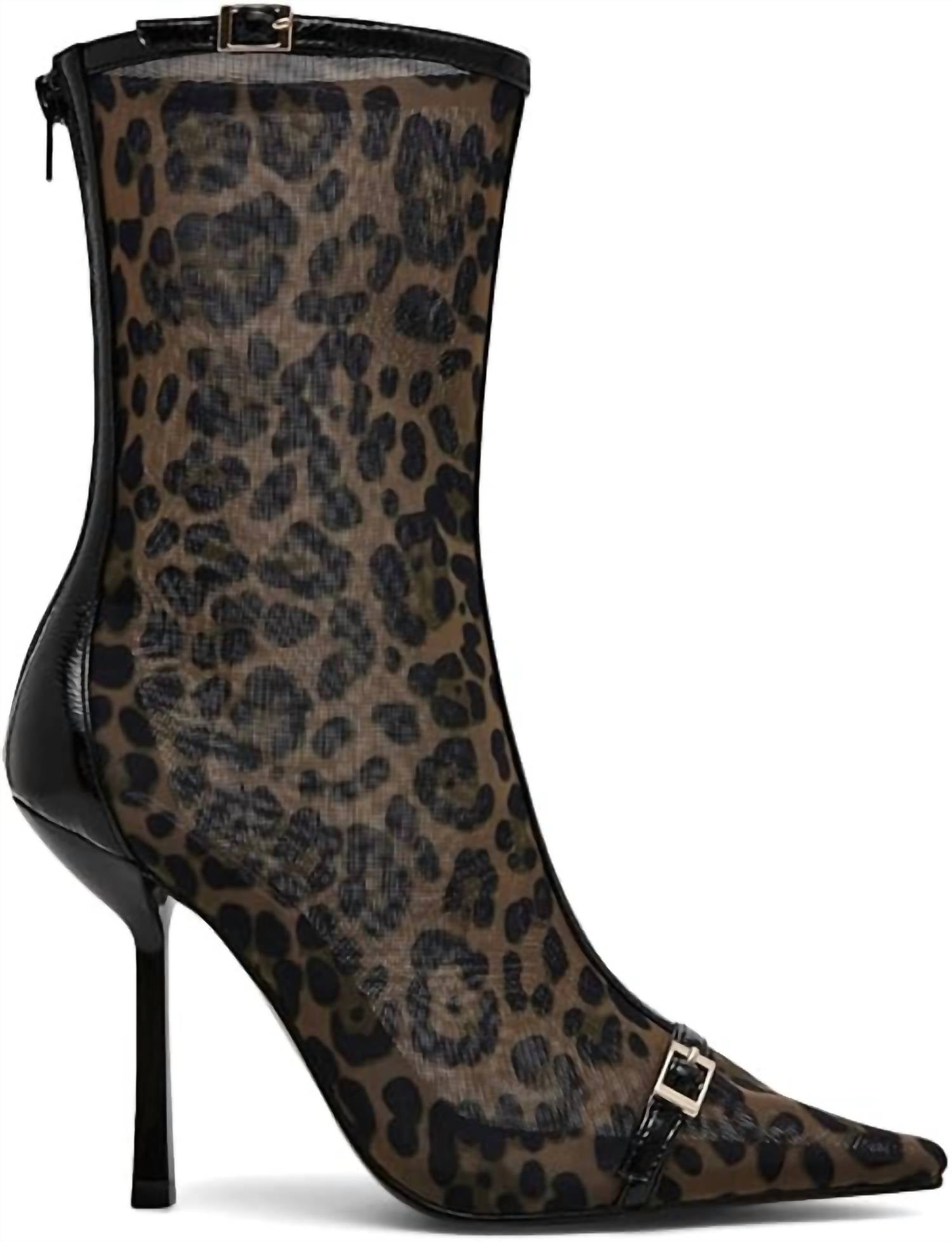 STEVE MADDEN Women's Ashlin Buckled Heels Boots in leopard - women's shoe - view 4
