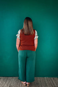 Umgee - Tabitha Wide Leg Cropped Linen Pants