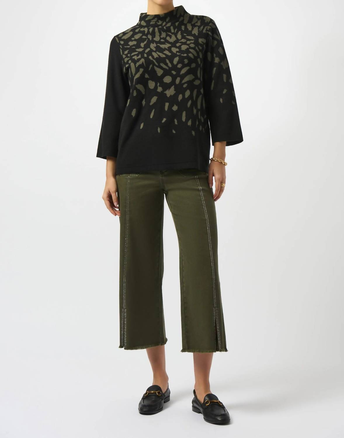 Joseph Ribkoff - Embellished Animal Print Sweater Top