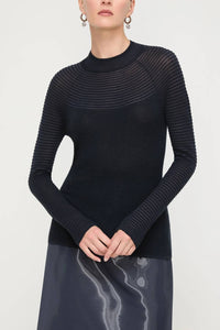 Lafayette 148 - Fine Gauge Merino Textured Stripe Sweater