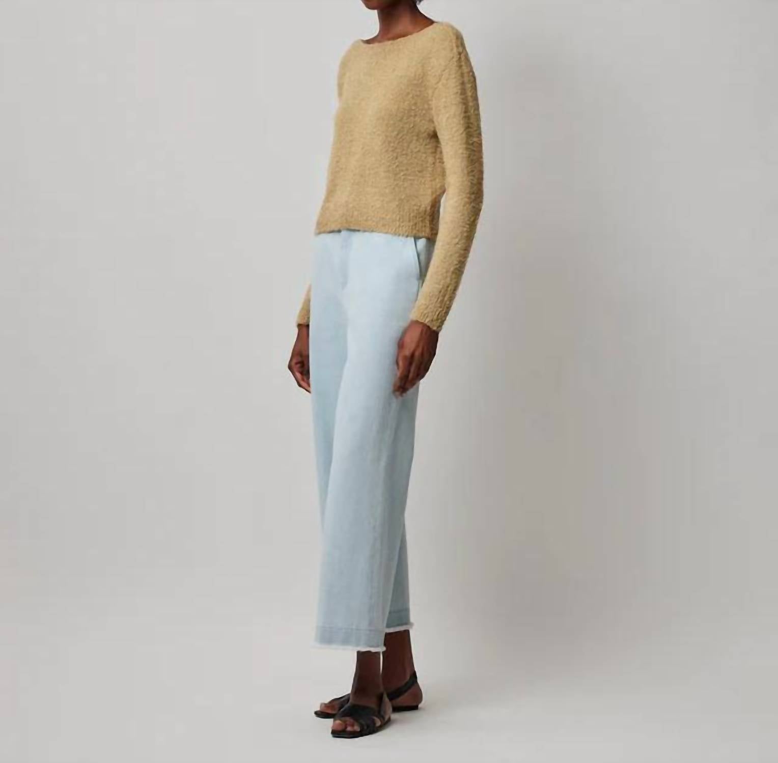 Atm - Wool Blend Boucle Long Sleeve Low Back Sweater