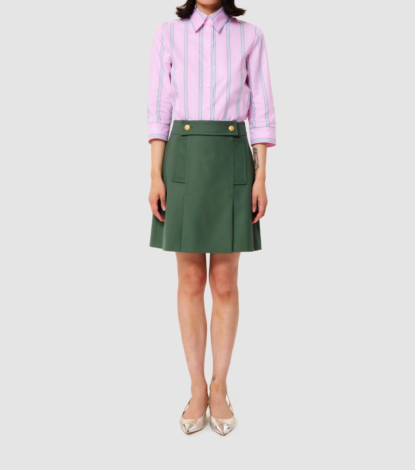 TARA JARMON Jimmy Mini Skirt in thym - women's skirt