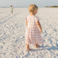 Emerson And Friends - Girl's Gingham Short Sleeve Bamboo Twirl Dress