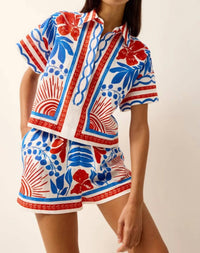 Marie Oliver - Evelyn Cropped Short Sleeve Cotton Shirt