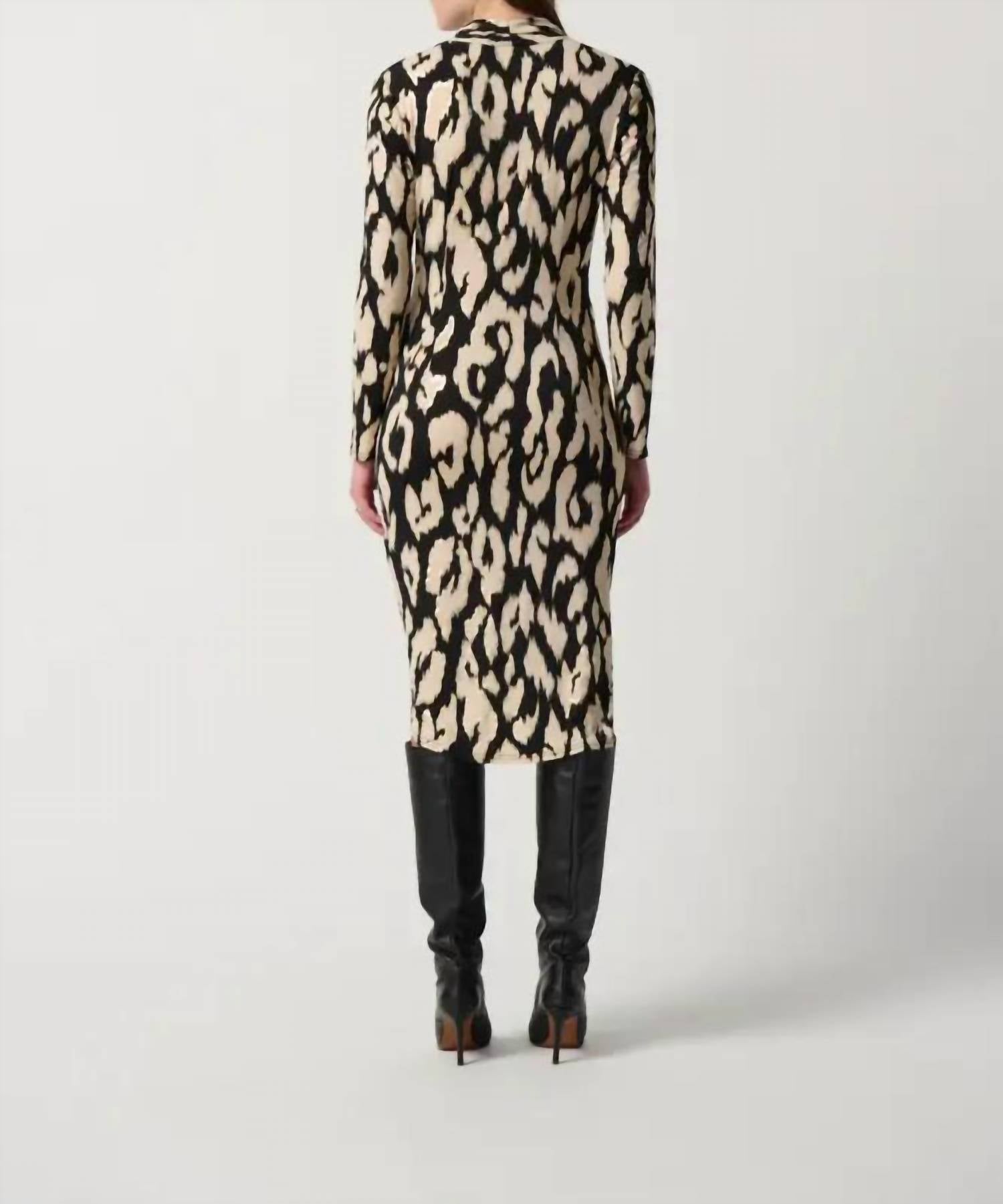 Joseph Ribkoff - Animal Print Silky Foil Sheath Dress