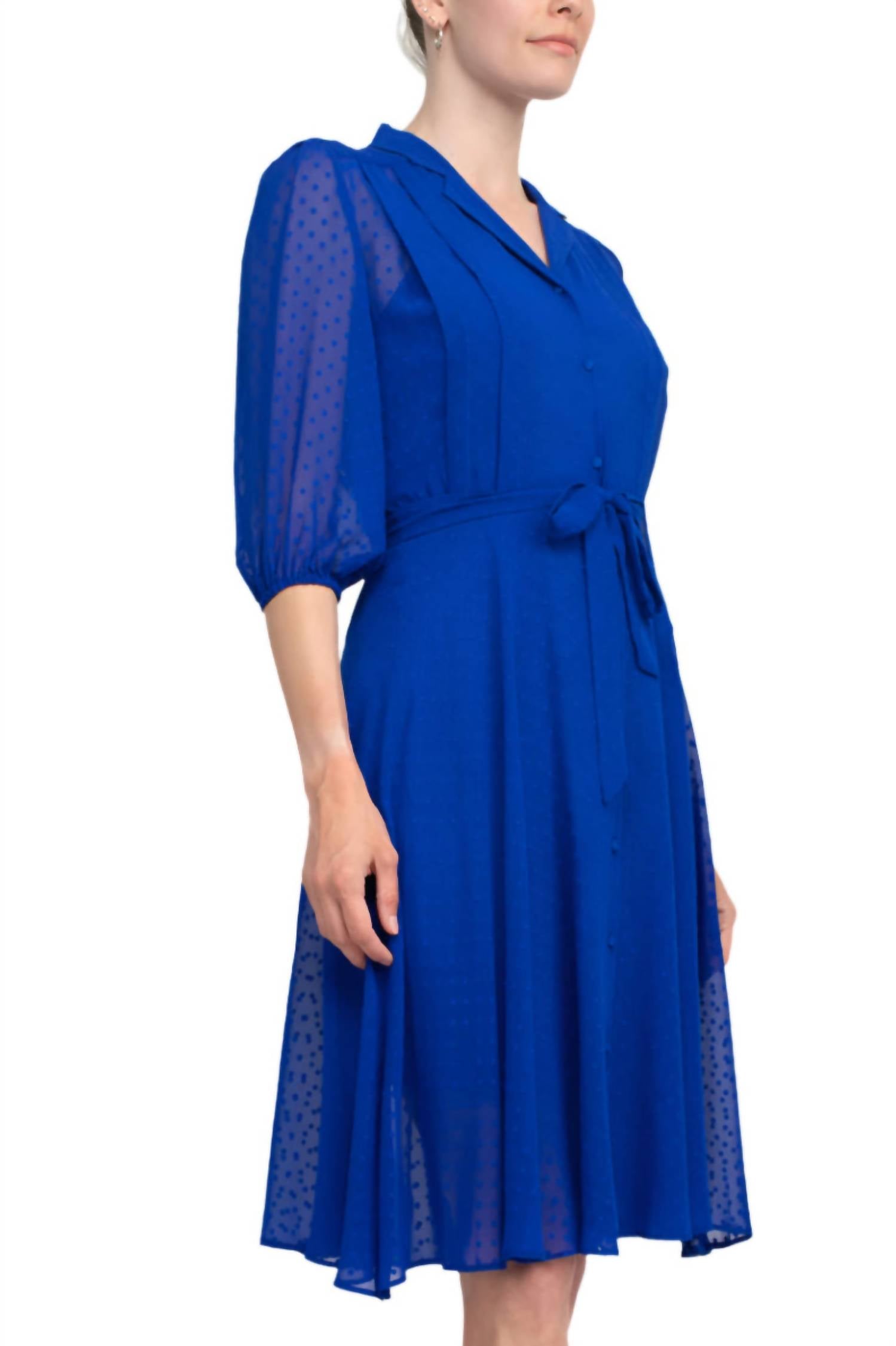 Nanette Lepore - Collared Tie Waist Dress