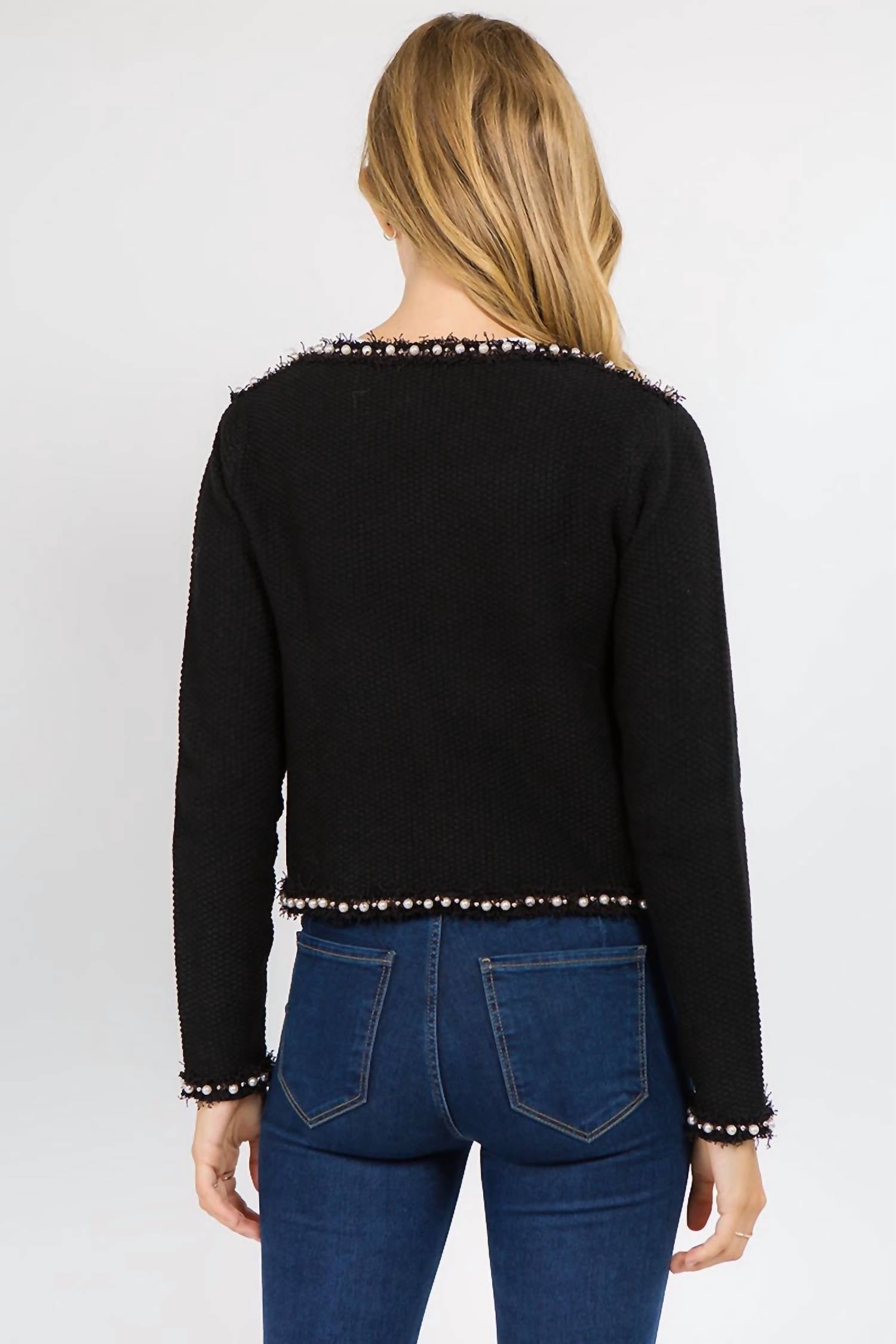 Twin Angels - Women's Josette Frayed Pearl Jacket