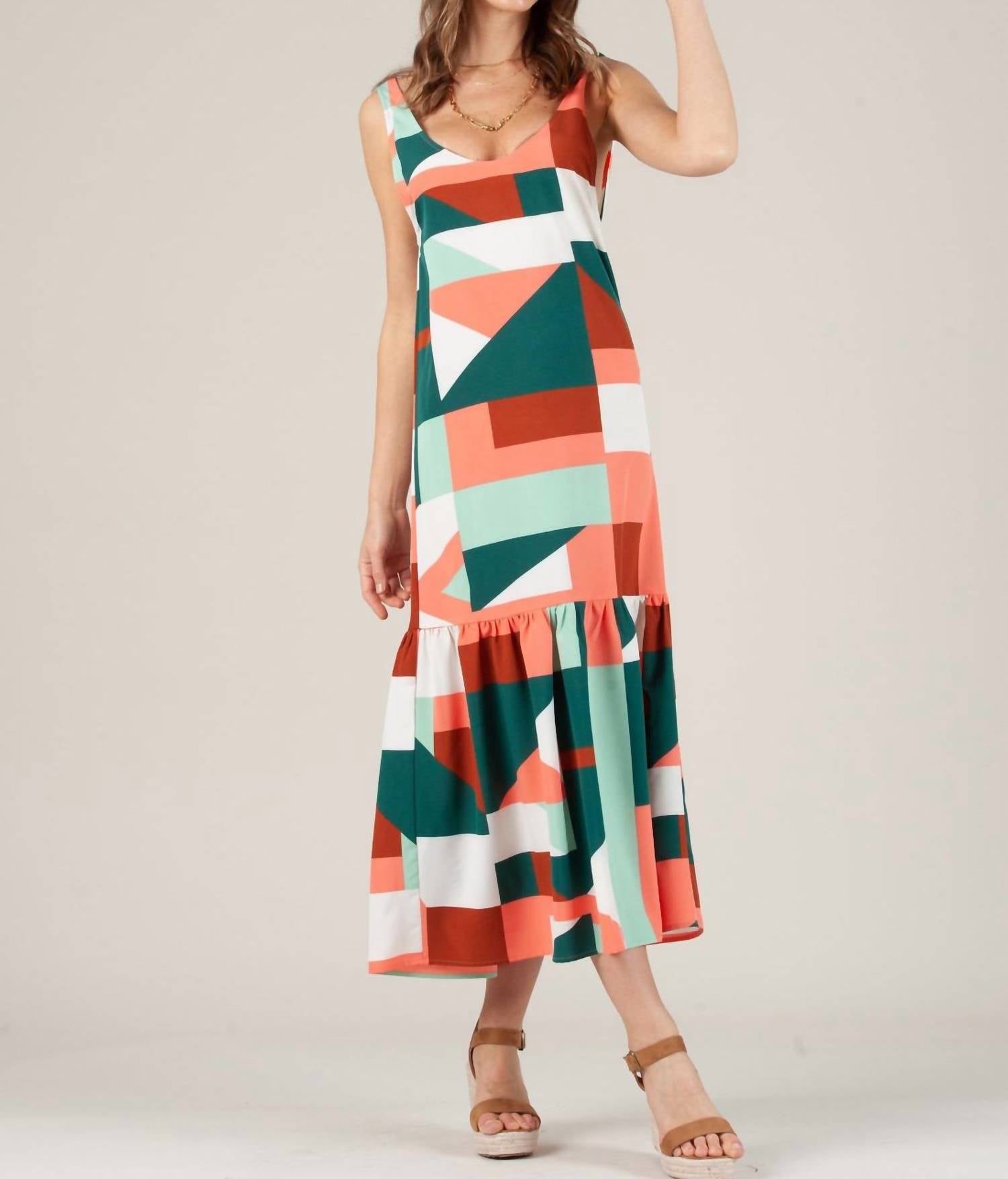 Lucca - Ember Low Back Ruffle Hem Maxi Dress