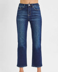 Risen - High Rise Crop Straight Leg Jeans